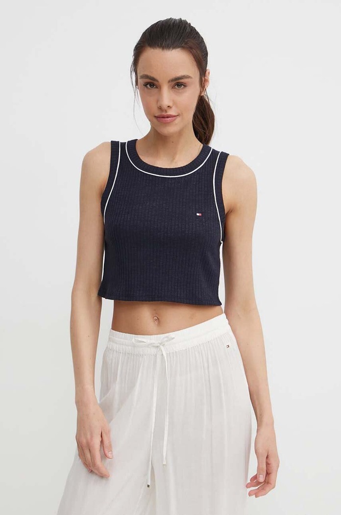 Top Tommy Hilfiger slim námořnická modř UW0UW05232