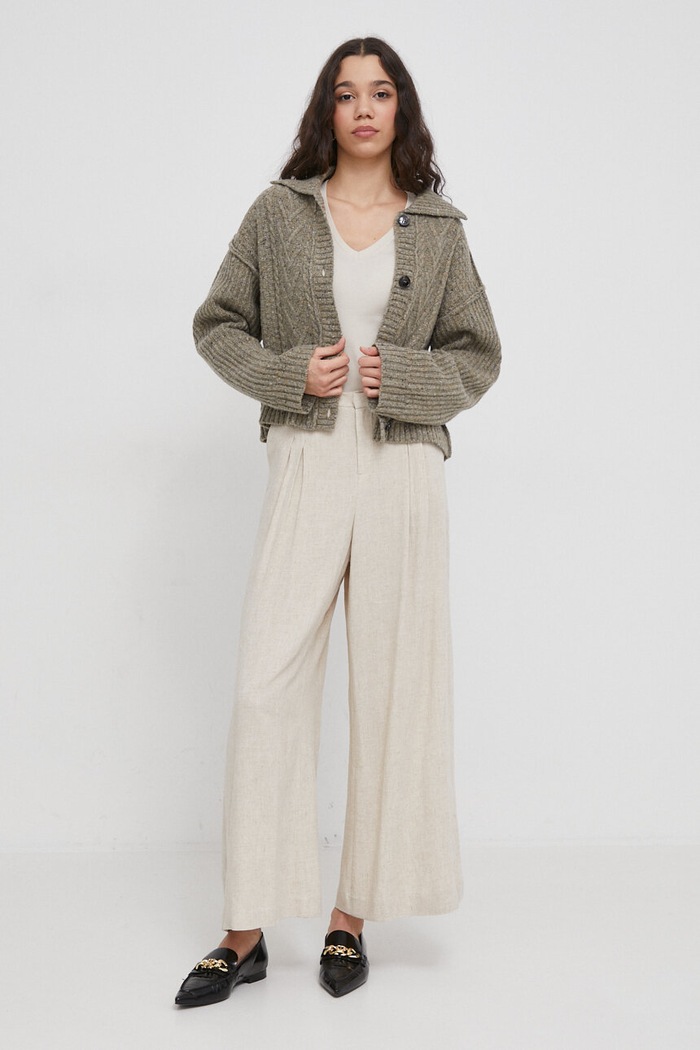 Памучна тениска United Colors of Benetton 3GA2E4230 бежов AA00