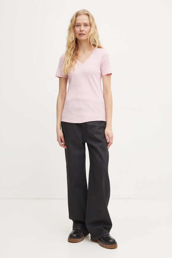 Памучна тениска United Colors of Benetton 3GA2E4230 розов AA00