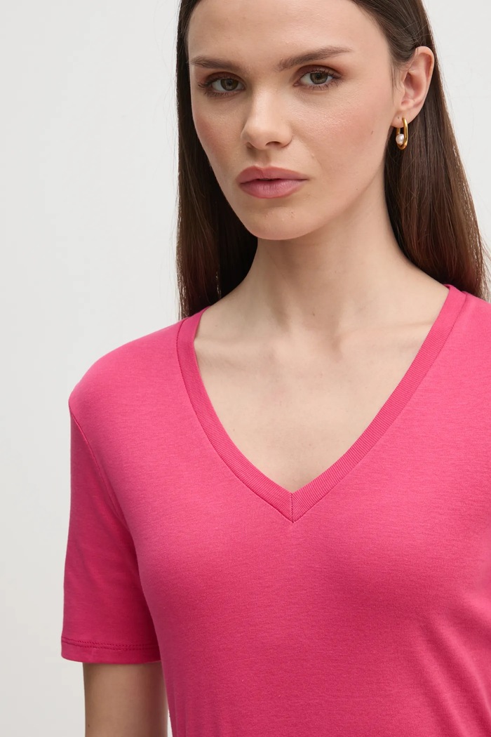 Памучна тениска United Colors of Benetton розов 3GA2E4230