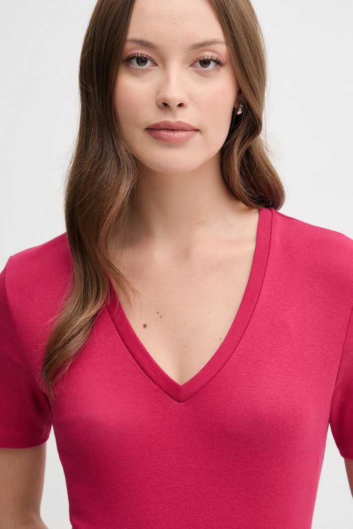 United Colors of Benetton t-shirt bawełniany różowy 3GA2E4230