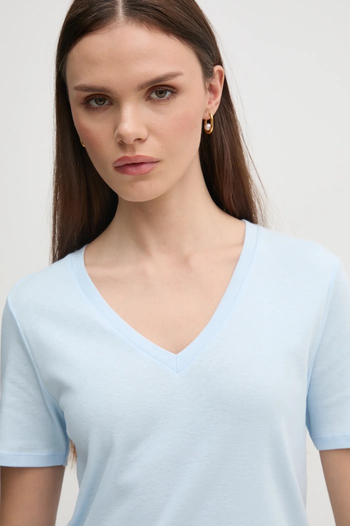 Дрехи Памучна тениска United Colors of Benetton 3GA2E4230 син