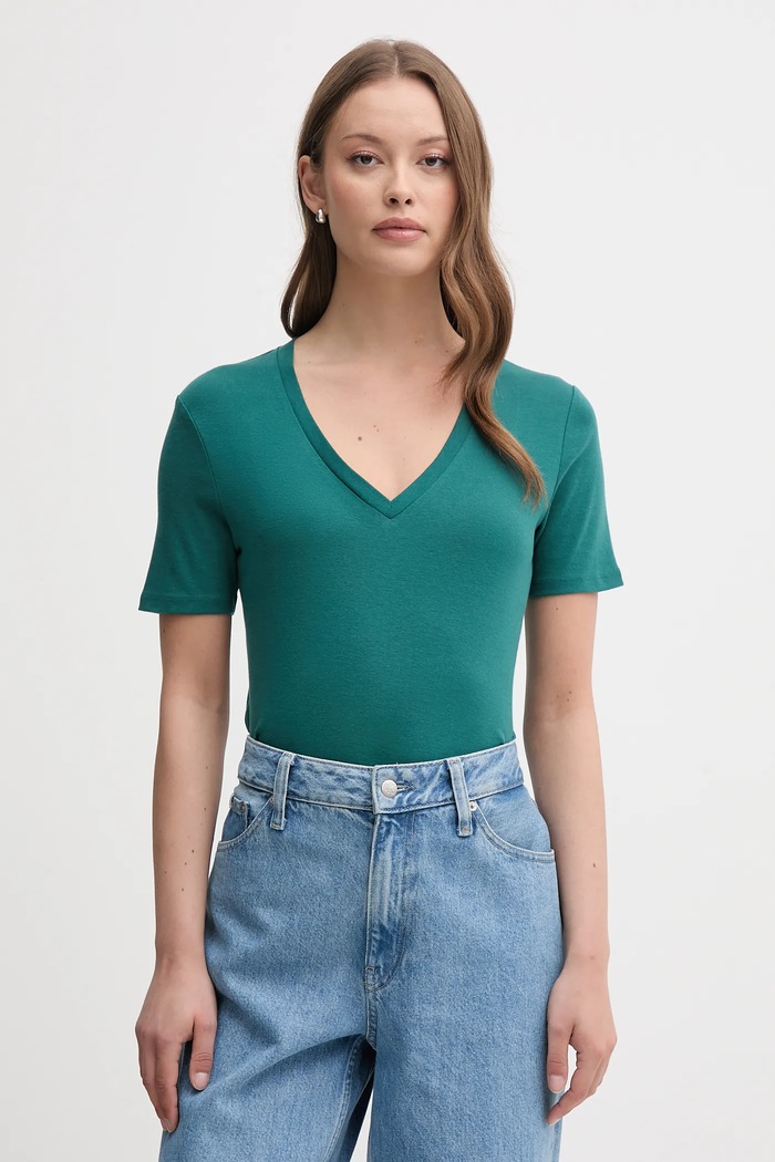 United Colors of Benetton t-shirt bawełniany bawełna turkusowy 3GA2E4230