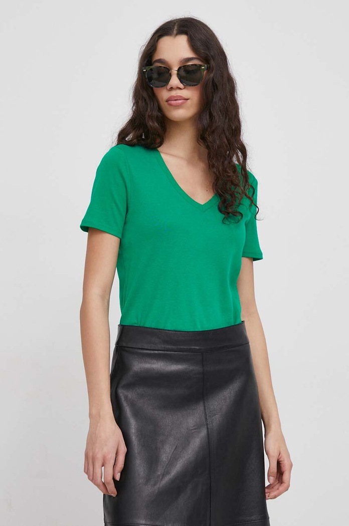 United Colors of Benetton t-shirt bawełniany bawełna zielony 3GA2E4230