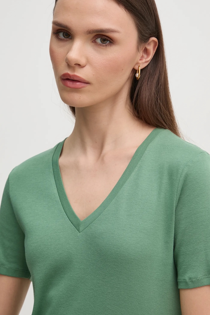 Памучна тениска United Colors of Benetton зелен 3GA2E4230