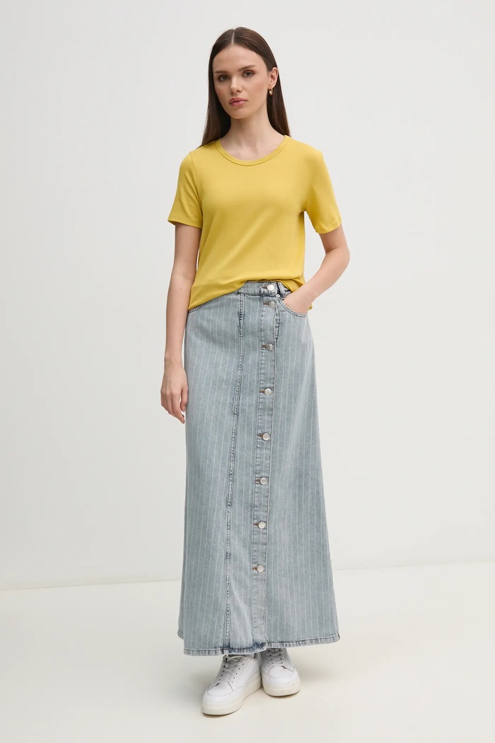 Памучна тениска United Colors of Benetton 3GA2E16A0 жълт AA00