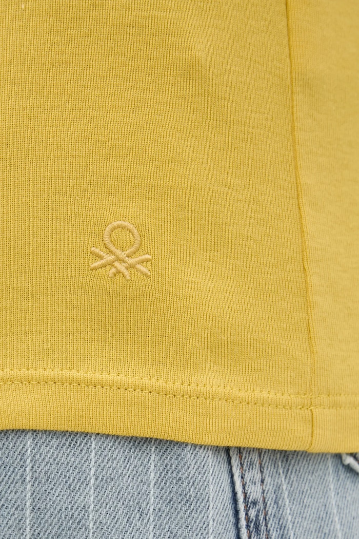 Памучна тениска United Colors of Benetton 3GA2E16A0 жълт