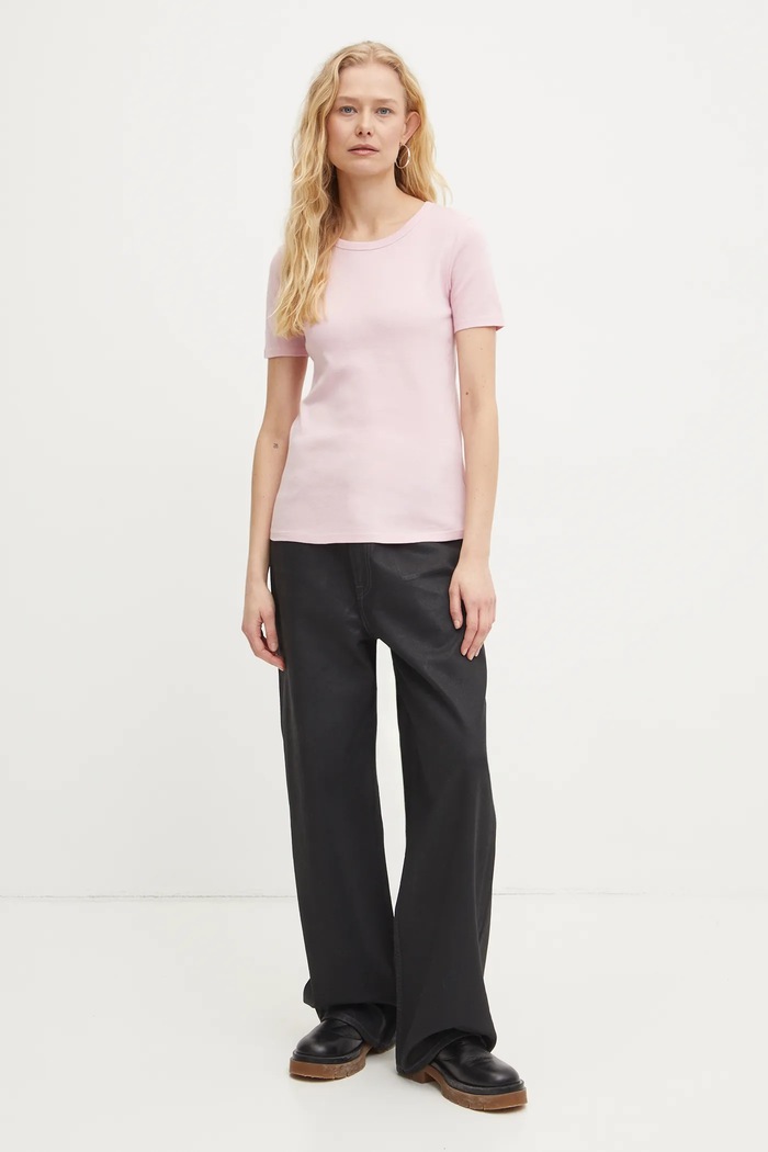Памучна тениска United Colors of Benetton 3GA2E16A0 розов AA00