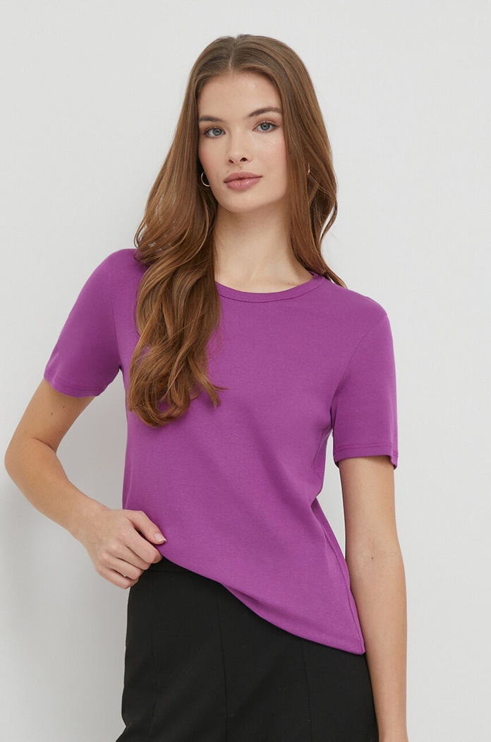 United Colors of Benetton t-shirt bawełniany bawełna fioletowy 3GA2E16A0