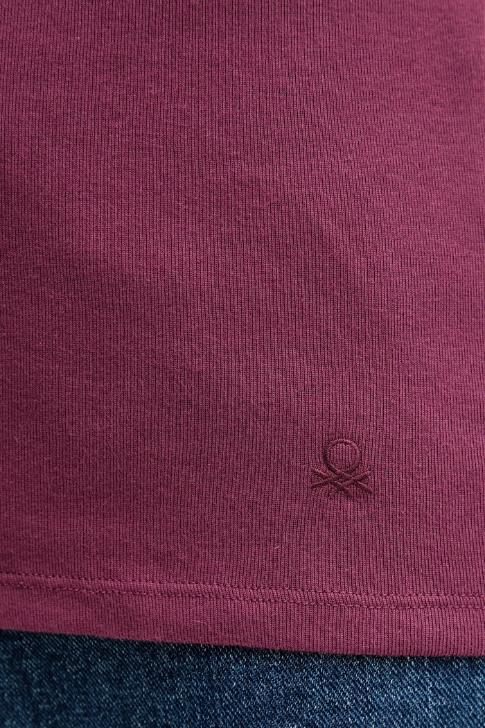 Βαμβακερό μπλουζάκι United Colors of Benetton 3GA2E16A0 μωβ