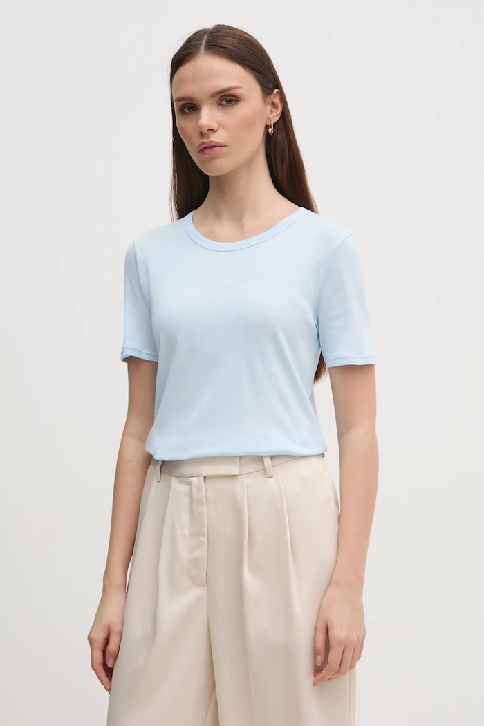 Памучна тениска United Colors of Benetton стандартна син 3GA2E16A0