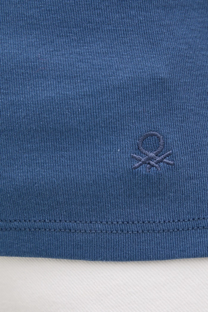 Памучна тениска United Colors of Benetton 3GA2E16A0 тъмносин