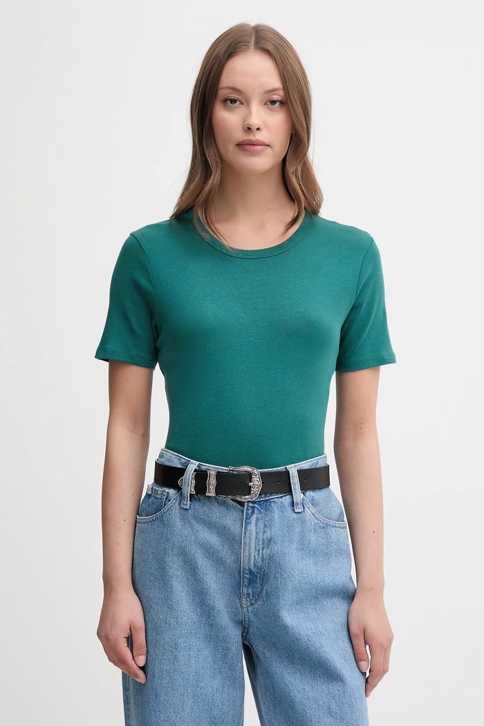 United Colors of Benetton t-shirt bawełniany bawełna turkusowy 3GA2E16A0