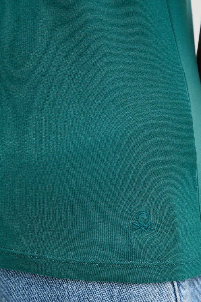 United Colors of Benetton t-shirt bawełniany 3GA2E16A0 turkusowy