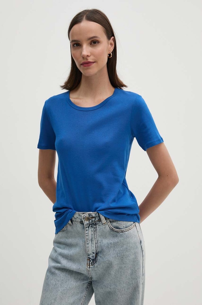 Bavlněné tričko United Colors of Benetton modrá 3GA2E16A0