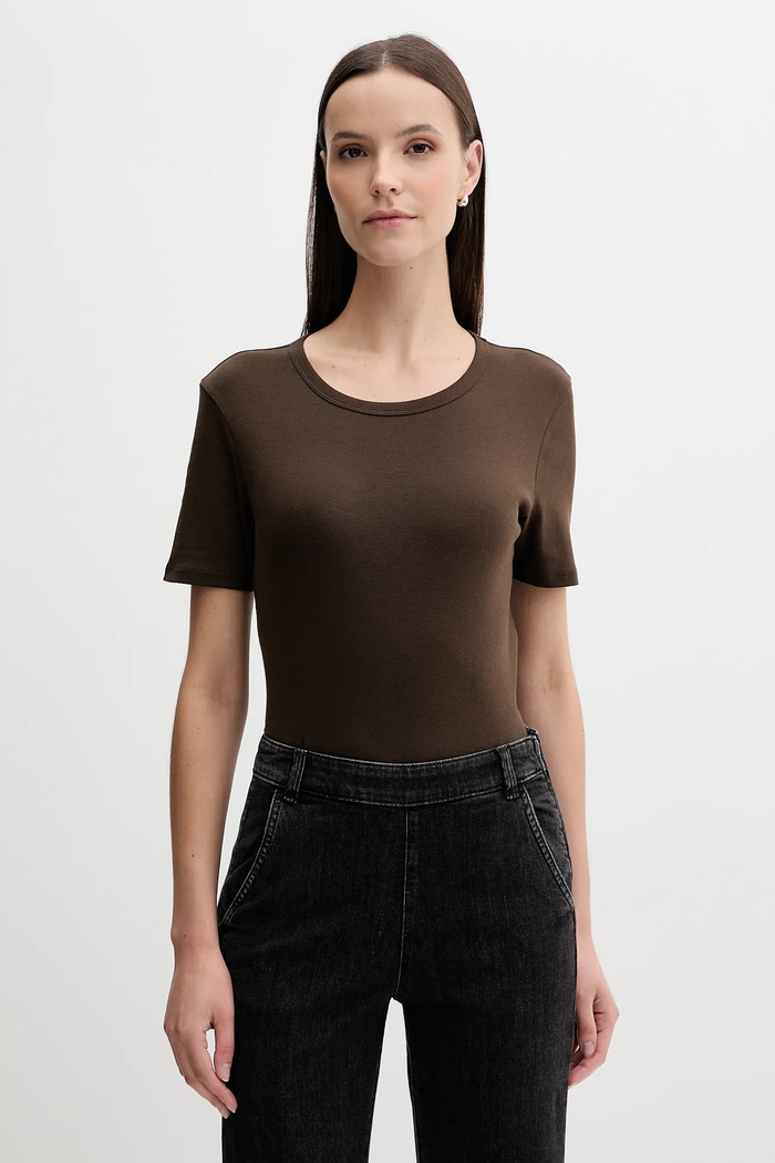 United Colors of Benetton Βαμβακερό μπλουζάκι United Colors of Benetton καφέ 3GA2E16A0
