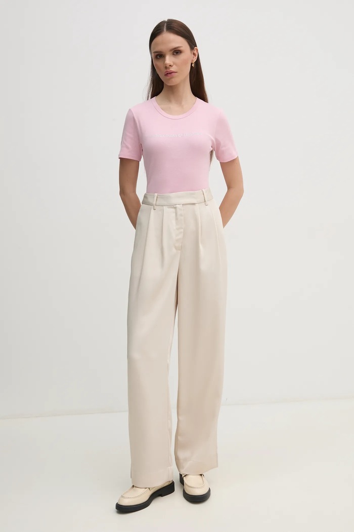 United Colors of Benetton t-shirt bawełniany 3GA2E16A2 różowy AW25