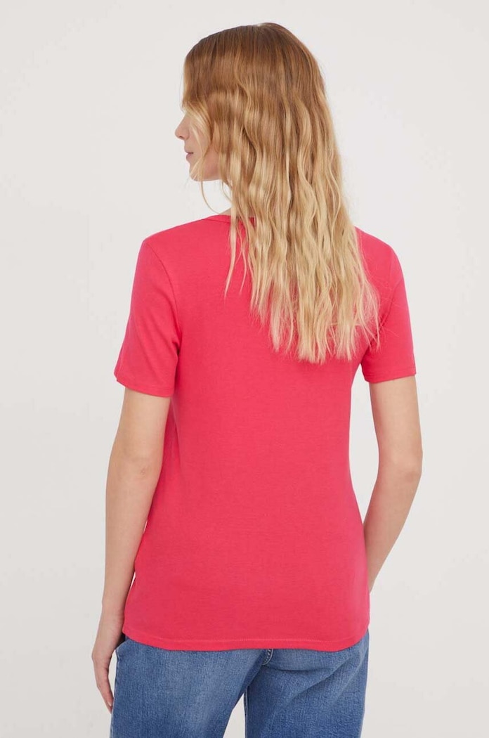 Odzież United Colors of Benetton t-shirt bawełniany 3GA2E16A2 różowy