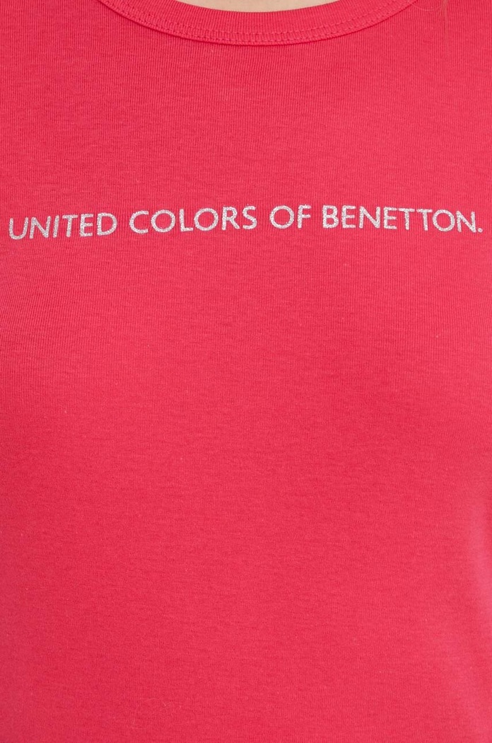 United Colors of Benetton t-shirt bawełniany różowy 3GA2E16A2