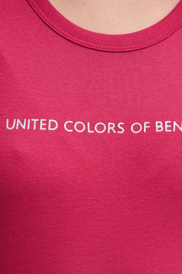 United Colors of Benetton t-shirt bawełniany 3GA2E16A2 różowy