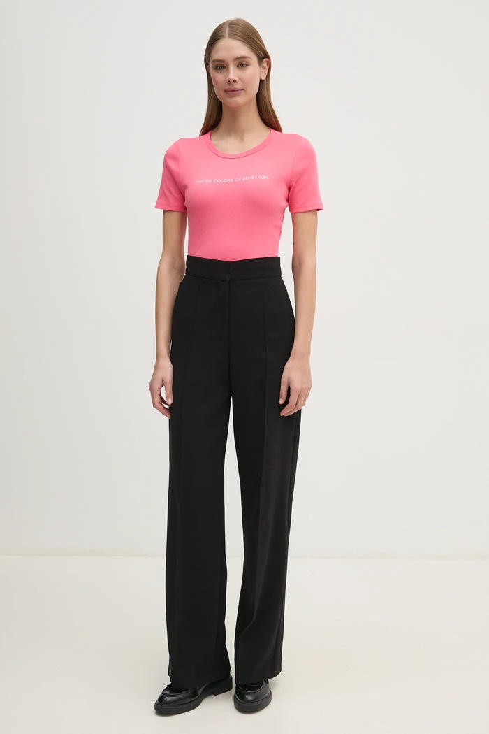 United Colors of Benetton t-shirt bawełniany 3GA2E16A2 różowy AW25