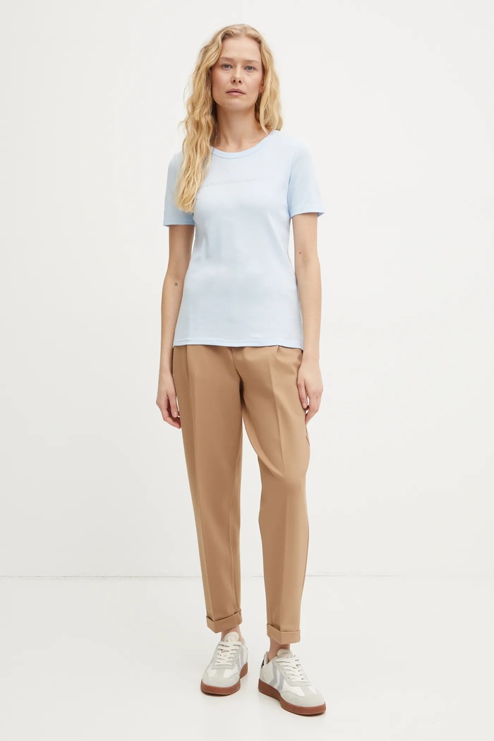 Bavlněné tričko United Colors of Benetton 3GA2E16A2 modrá AW25