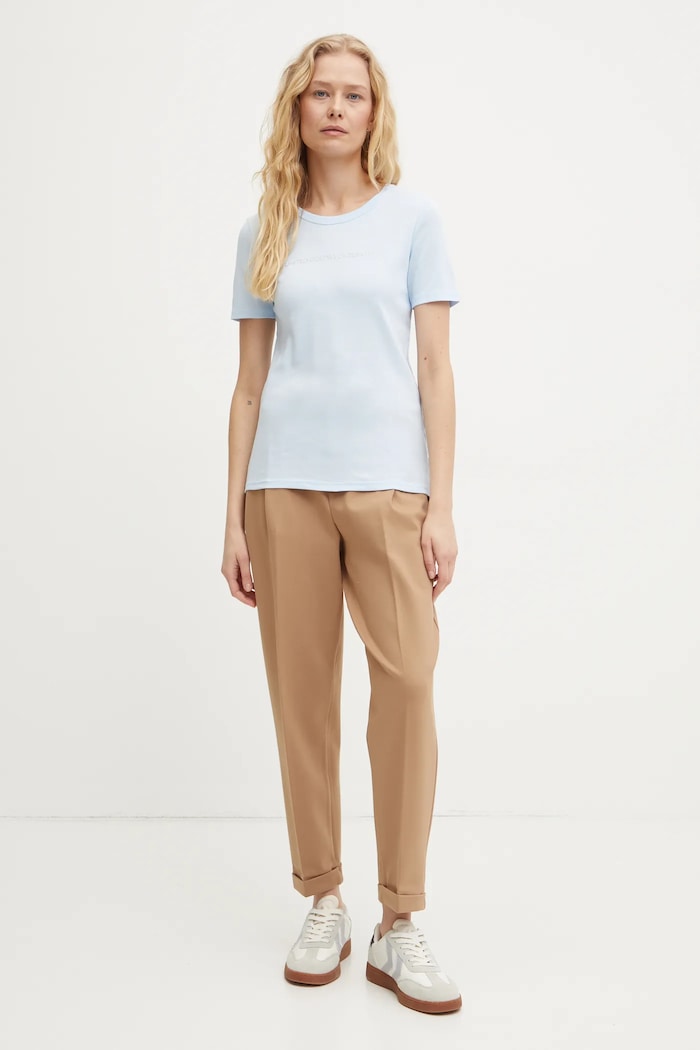 Bavlněné tričko United Colors of Benetton 3GA2E16A2 modrá AW25