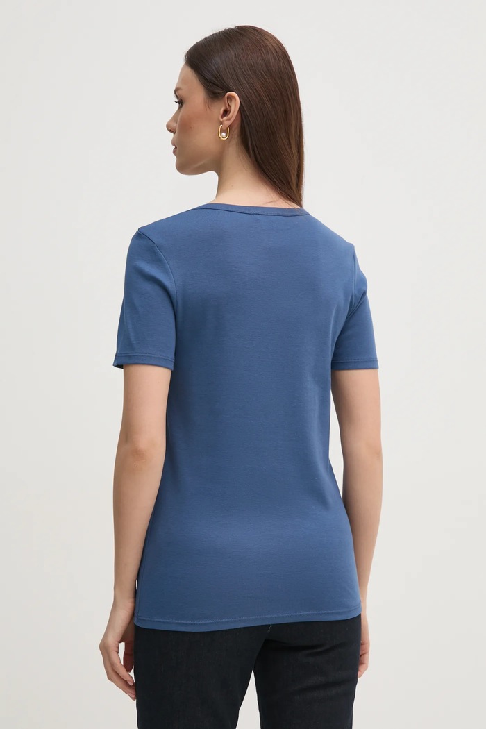 Памучна тениска United Colors of Benetton 3GA2E16A2 тъмносин AW25