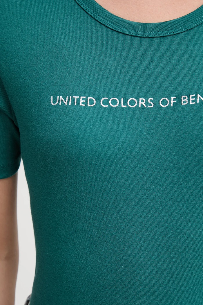 Bavlněné tričko United Colors of Benetton 3GA2E16A2 tyrkysová