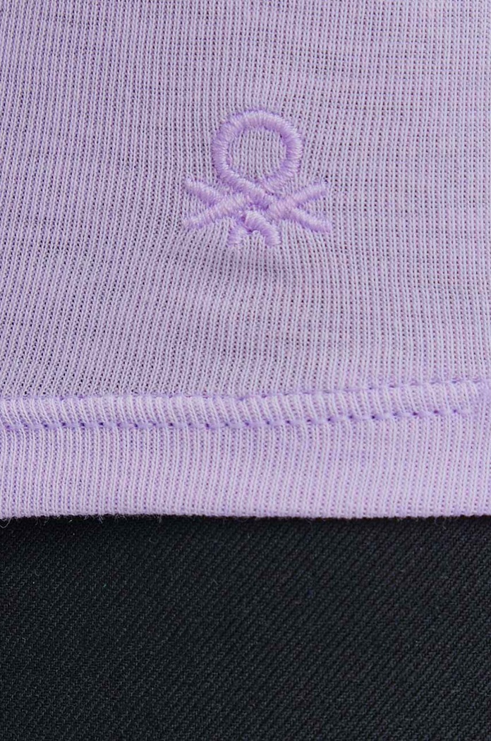 United Colors of Benetton top bawełniany 3GA2E8397 fioletowy