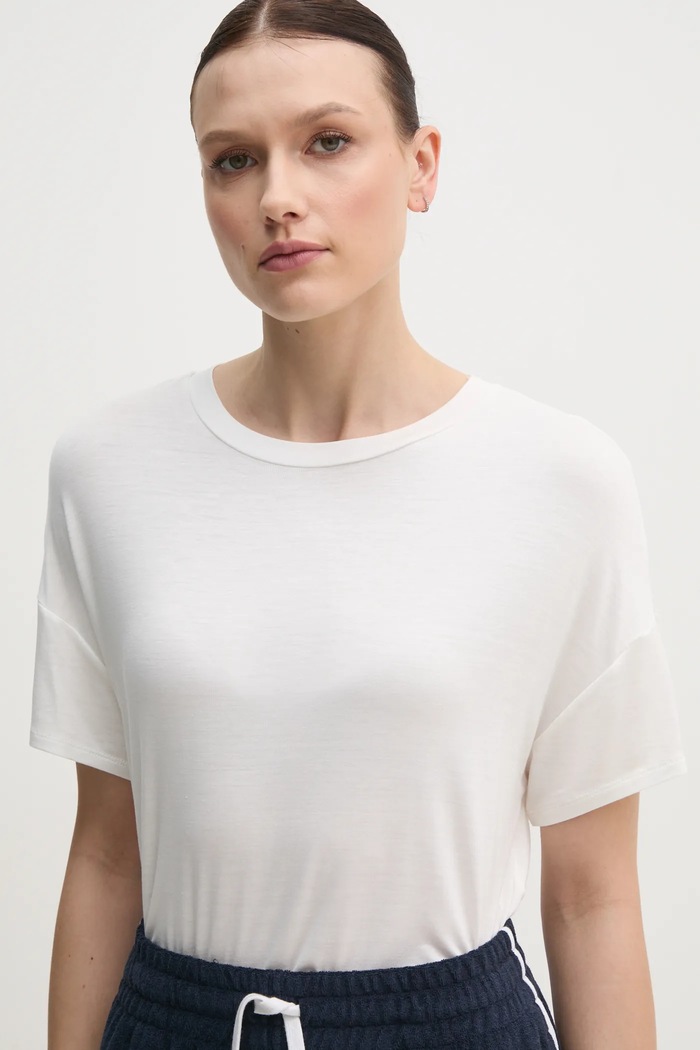 Тениска United Colors of Benetton свободна бял 3Z12D101X