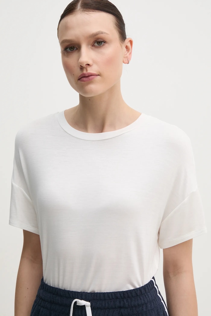 Тениска United Colors of Benetton свободна бял 3Z12D101X