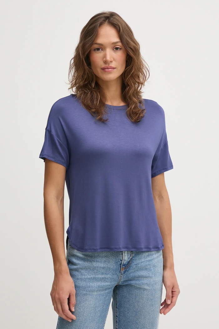 United Colors of Benetton t-shirt z elastanem granatowy 3Z12D101X