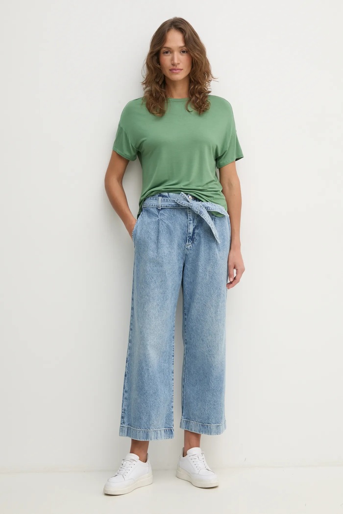 Тениска United Colors of Benetton 3Z12D101X зелен AW25