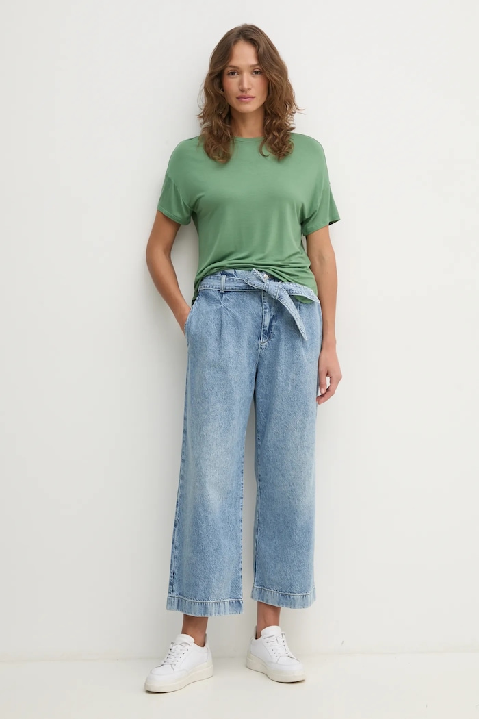 Тениска United Colors of Benetton 3Z12D101X зелен AW25