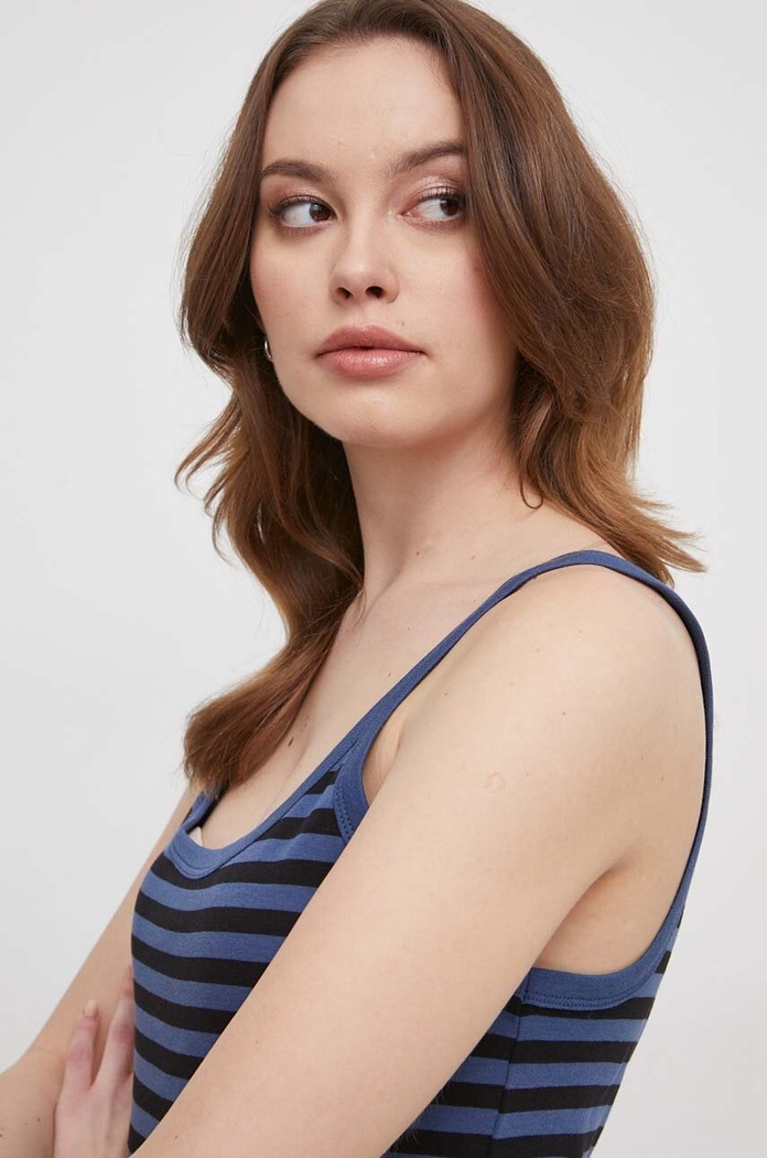 United Colors of Benetton top bawełniany niebieski 3OA6E8397