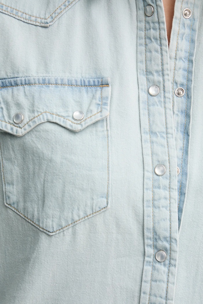 United Colors of Benetton srajca ženska denim 5RZKDQ06T modra