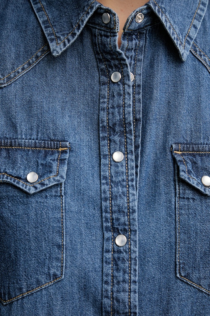 United Colors of Benetton srajca ženska denim 5RZKDQ06T
