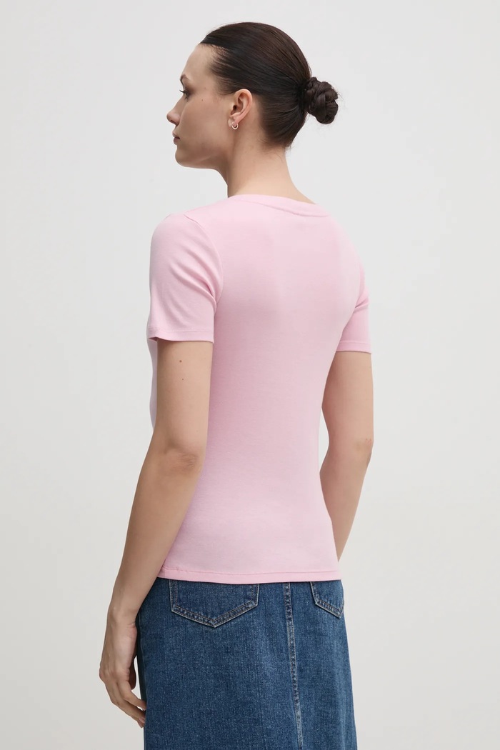 United Colors of Benetton t-shirt bawełniany 3GA2D1066 różowy AW25