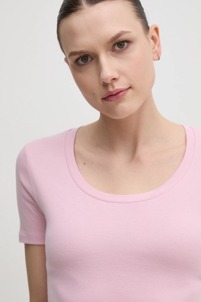 Odzież United Colors of Benetton t-shirt bawełniany 3GA2D1066 różowy