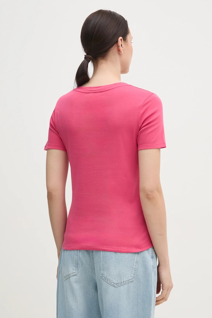 Памучна тениска United Colors of Benetton 3GA2D1066 розов AW25