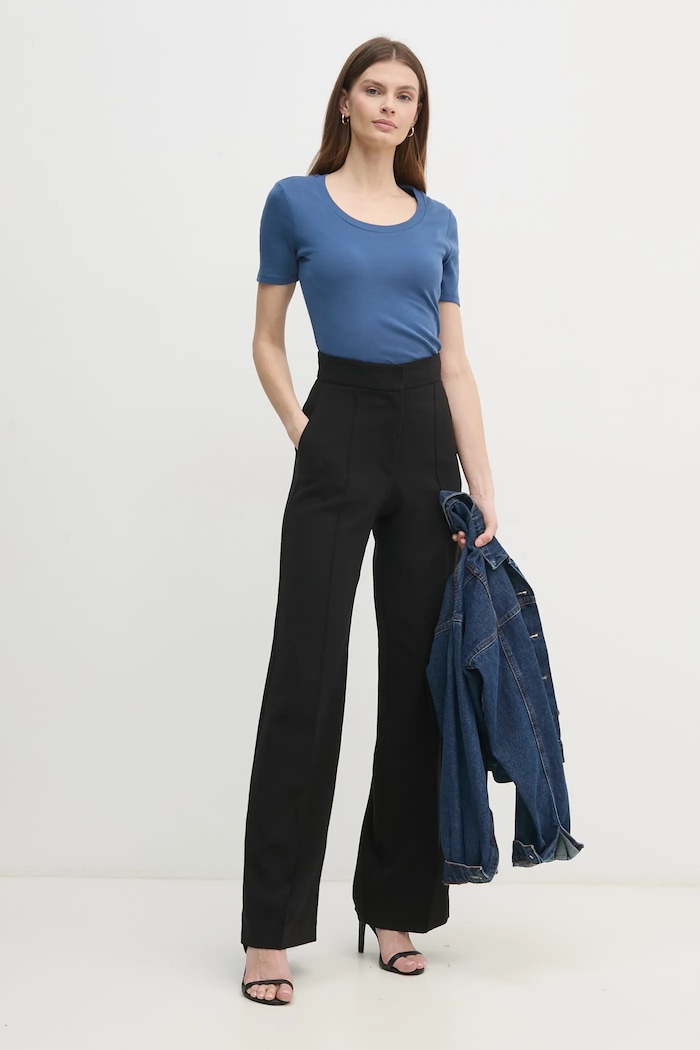 Памучна тениска United Colors of Benetton 3GA2D1066 син AW25