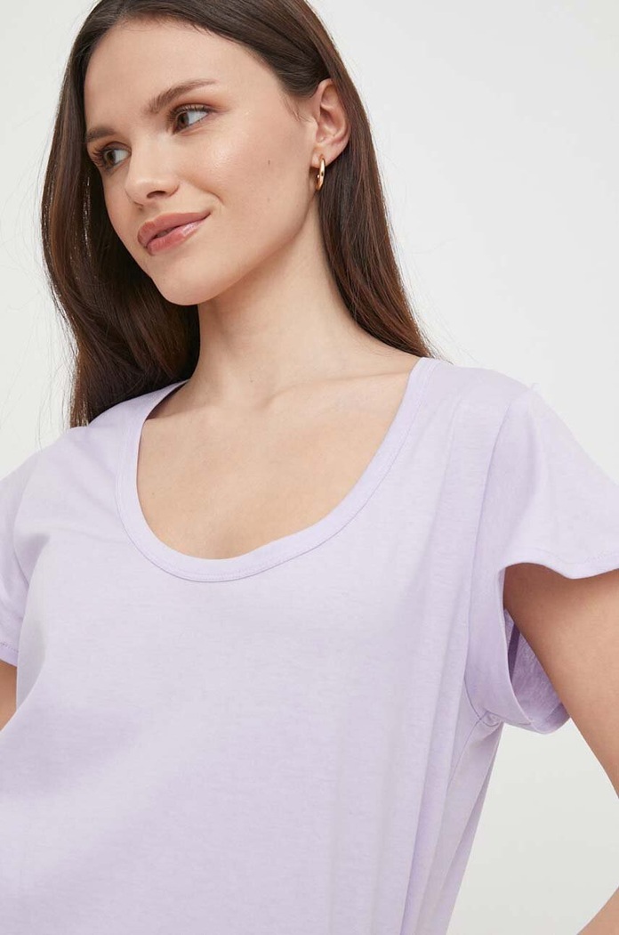 United Colors of Benetton t-shirt bawełniany 3096DV01B fioletowy