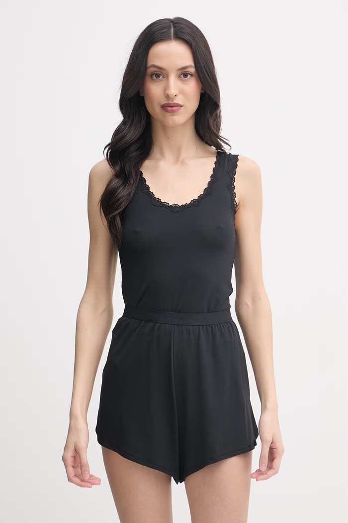 United Colors of Benetton dámsky top z modalu čierna 3OVL1H009