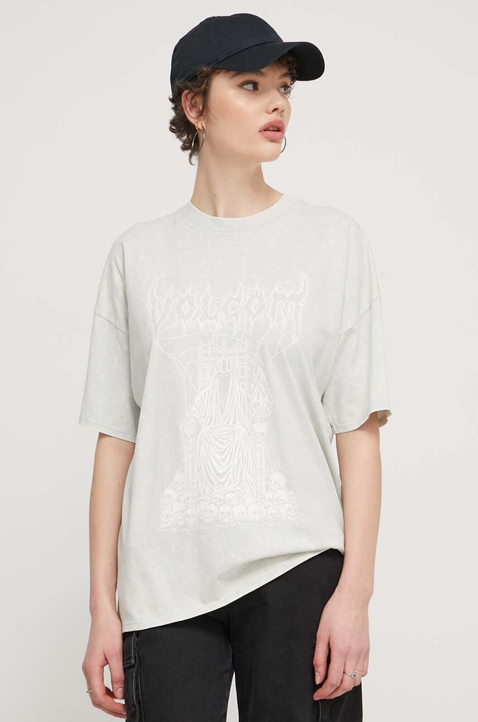 Bavlnené tričko Volcom zelená B3512411