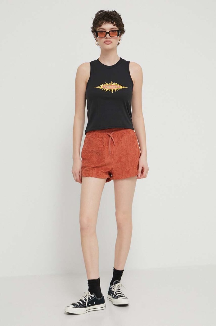 Volcom top din bumbac B4512405 negru SS24