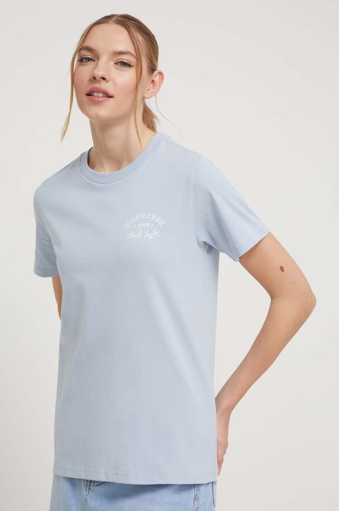 Converse tricou din bumbac albastru 10026048.A03