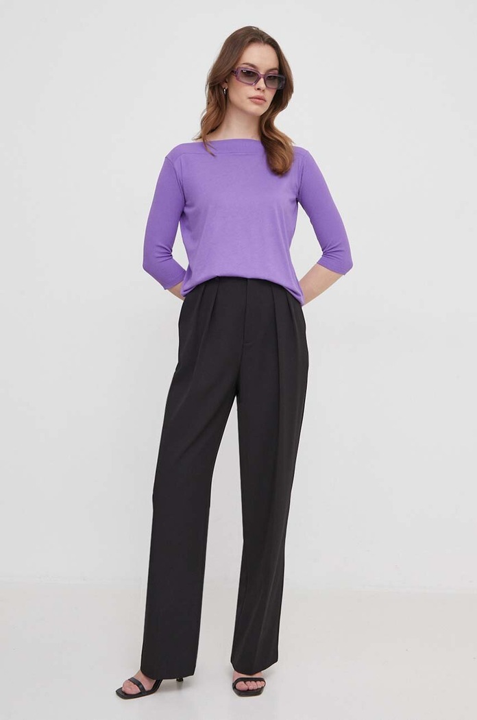 Μπλουζάκι Sisley 3QU4L100M μωβ SS25