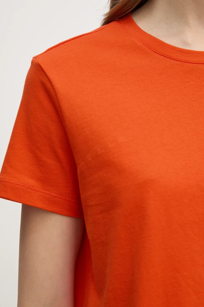 Sisley tricou din bumbac 3I1XL101S portocaliu