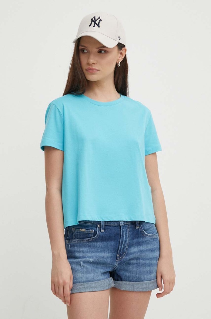 Sisley t-shirt bawełniany bawełna niebieski 3I1XL101S